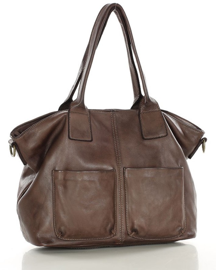 Shopper bag czekoladowy MARCO MAZZINI v169c