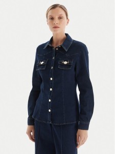 Fracomina Koszula jeansowa FS25WT6004W78201 Granatowy Regular Fit