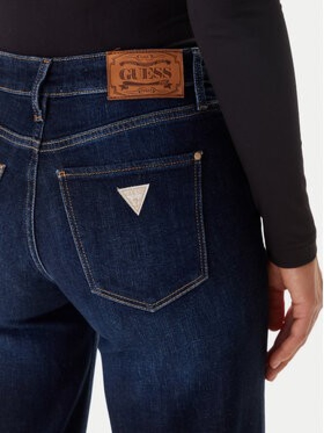 Guess Jeansy W5BA96 D4U54 Granatowy Wide Leg