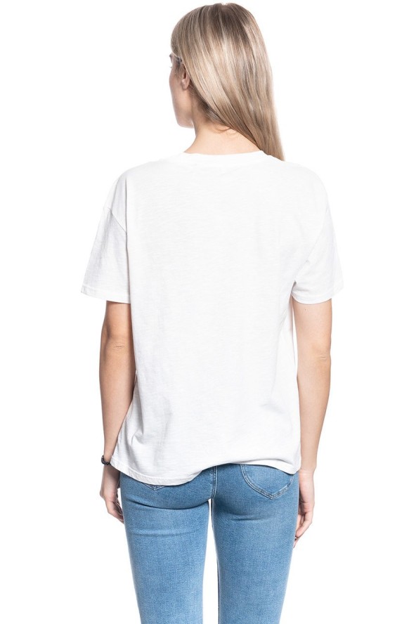 T-SHIRT DAMSKI WRANGLER BOYFRIEND TEE OFFWHITE W7019EA02 112130896