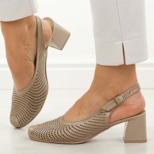 Cappucciono skórzane Polskie czółenka damskie Deoni D136