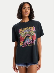 Roxy T-Shirt ERJZT06023 Czarny Regular Fit