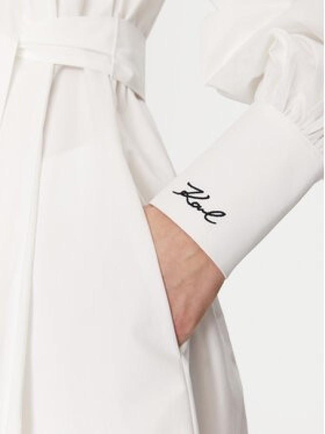KARL LAGERFELD Sukienka koszulowa A1W13018 Biały Regular Fit