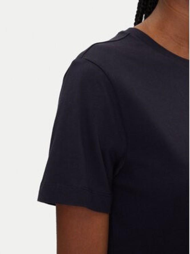 Gant T-Shirt Bisiklet Yaka 4200277 Granatowy Regular Fit