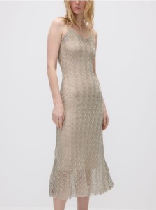 Sukienka maxi z metaliczną nicią - wielobarwny