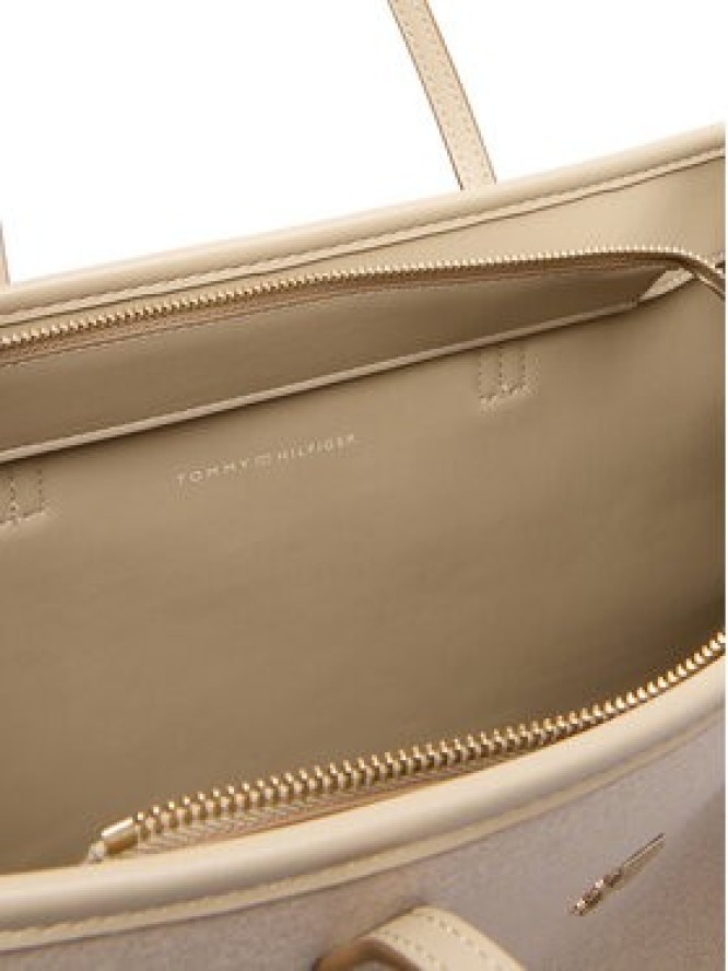 Tommy Hilfiger Torebka Th City Large Tote Melton AW0AW18215 Beżowy