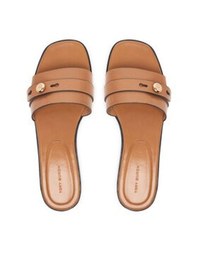 Tory Burch Klapki Romy Slide 183305 Brązowy