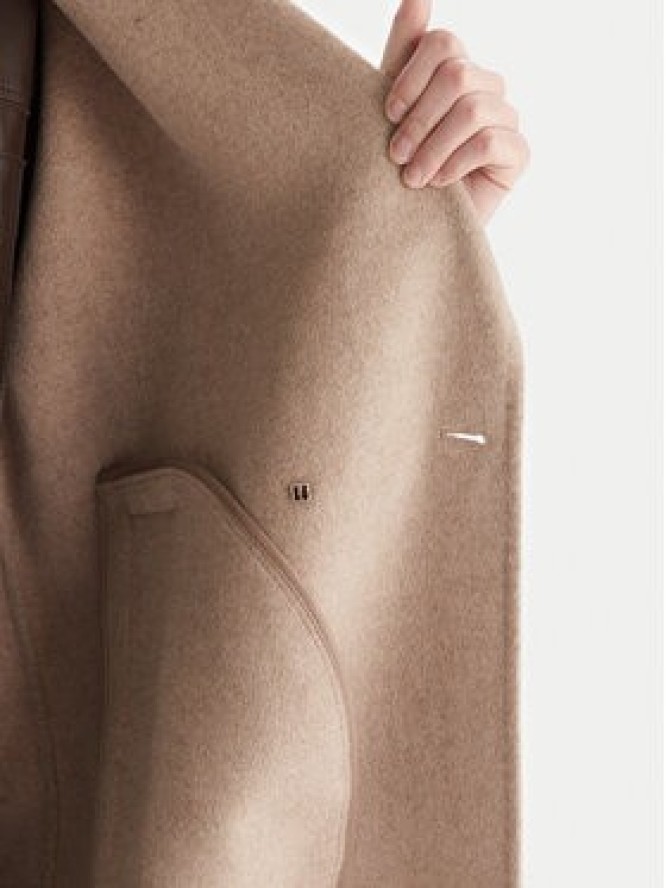 ViCOLO Płaszcz wełniany TF0003 Beżowy Regular Fit