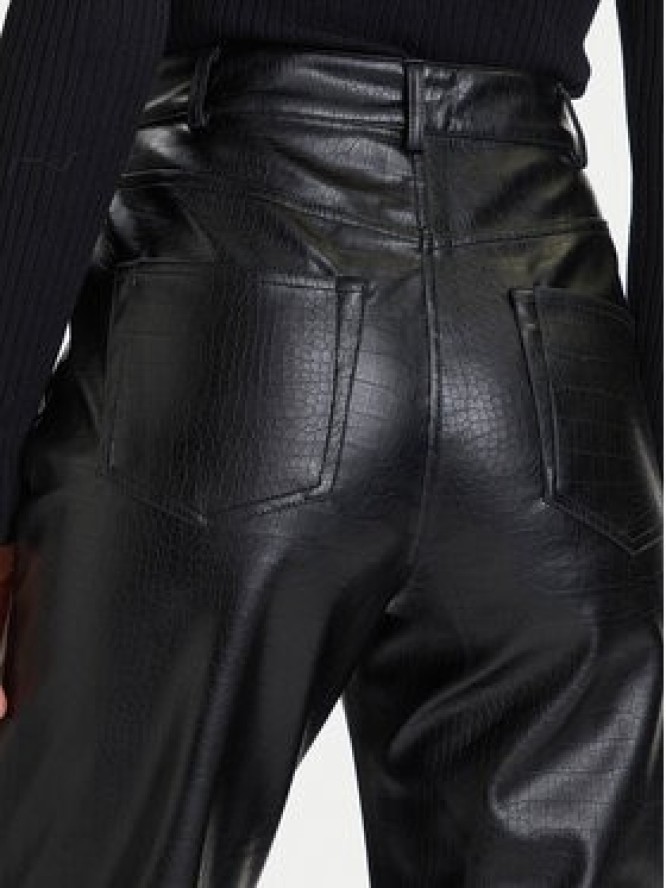 French Connection Spodnie z imitacji skóry 74ZBO Czarny Regular Fit