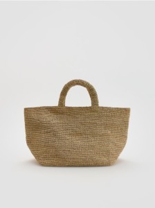 Torebka handmade z rafii - beżowy