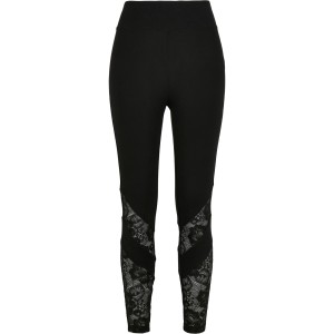 Damskie legginsy z wysoką talią Urban Classics lace inset (GT)