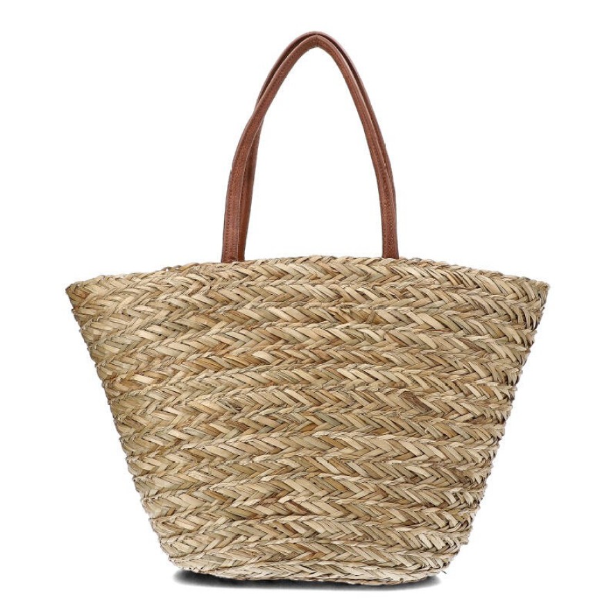 Brązowa Torebka Damska Sca'Viola Stylowy Koszyk Boho