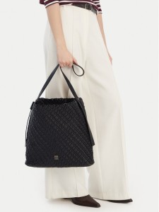 Tommy Hilfiger Torebka Th Braided Maxi Hobo AW0AW18161 Czarny