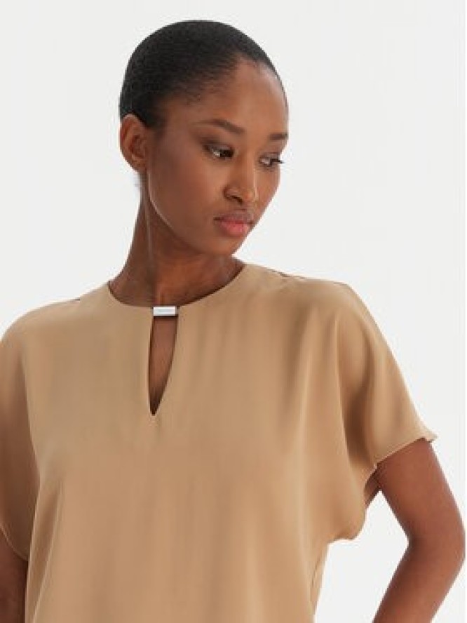 Calvin Klein Bluzka Cdc Ss Hardware LV044E902G Beżowy Regular Fit