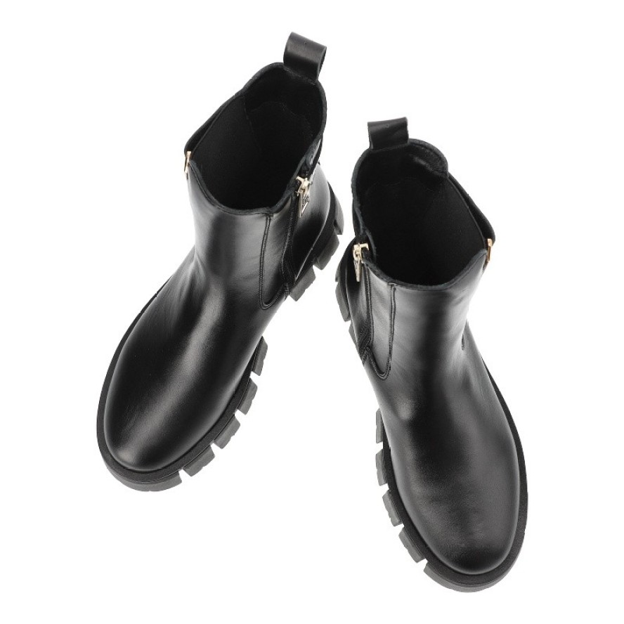 Czarne Botki Chebello Stylowe Obuwie Damskie