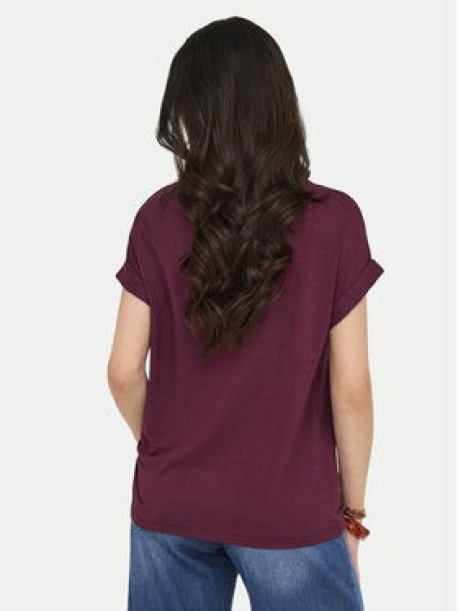 ONLY T-Shirt Moster 15106662 Bordowy Regular Fit