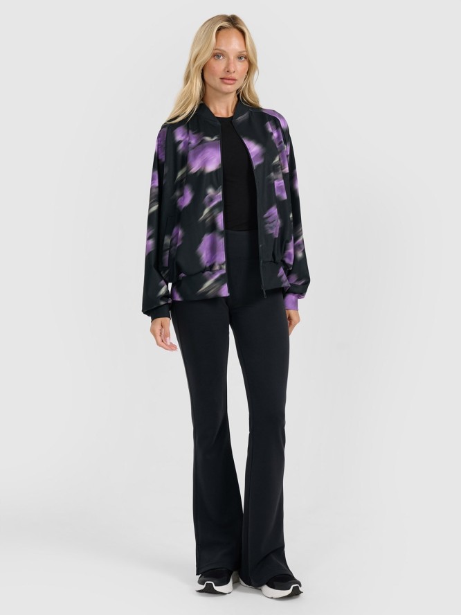 4F Bluza dresowa rozpinana bez kaptura damska - czarna M