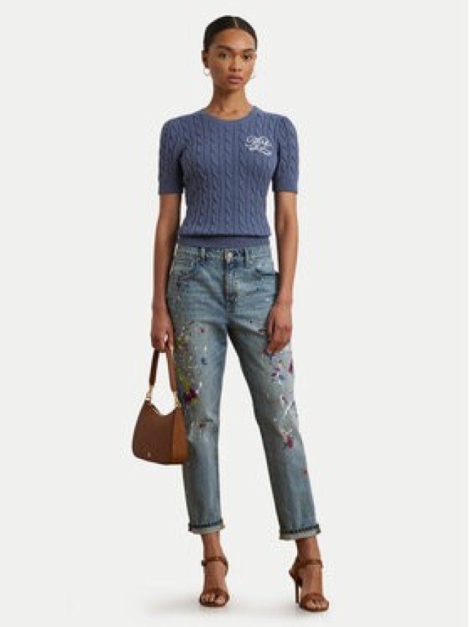 LAUREN RALPH LAUREN Sweter 200976989001 Niebieski Slim Fit