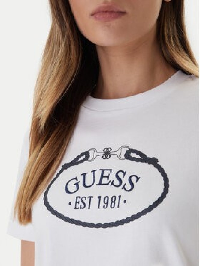 Guess T-Shirt V6RI04 K8FQ4 Biały Regular Fit