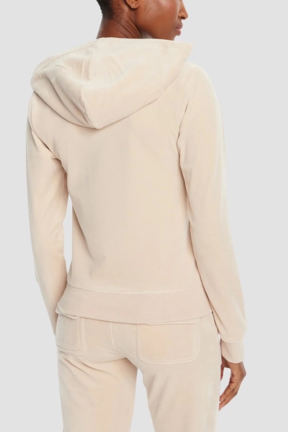 JUICY COUTURE Piaskowa bluza damska Robertson Hoodie, Rozmiar L