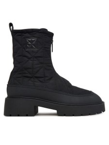 Calvin Klein Botki Chunky Zip Boot Mat Mix Aop Em HW0HW03205 Brązowy ciemny