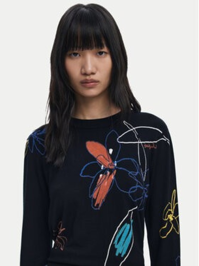 Desigual Sweter Arty 25WWJF33 Czarny Regular Fit