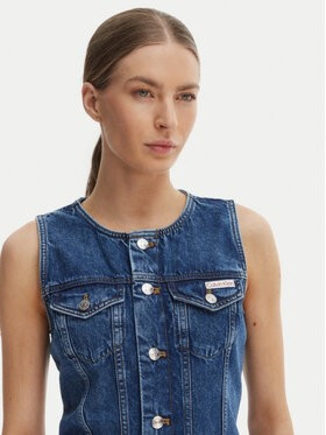 Calvin Klein Jeans Sukienka jeansowa LV047F761G Granatowy Slim Fit