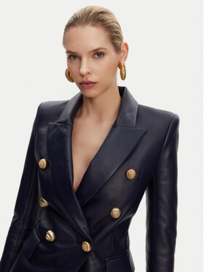 Balmain Marynarka DF0SG185LC62 Granatowy Regular Fit