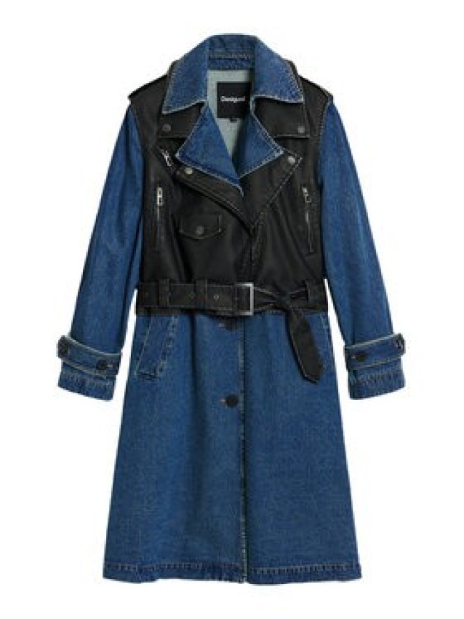 Desigual Płaszcz przejściowy Denimbike 25WWEW52 Niebieski Regular Fit