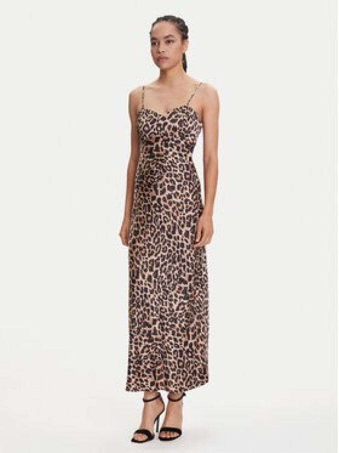 Guess Sukienka wieczorowa W5YK35 WHEZ2 Brązowy Slim Fit