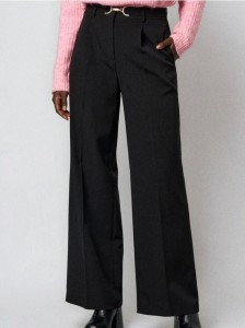 Eleganckie spodnie wide leg - czarny