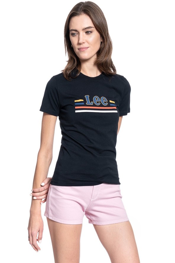 DAMSKI T-SHIRT LEE ESSENTIAL SLIM TEE BLACK L41HEP01 112108959
