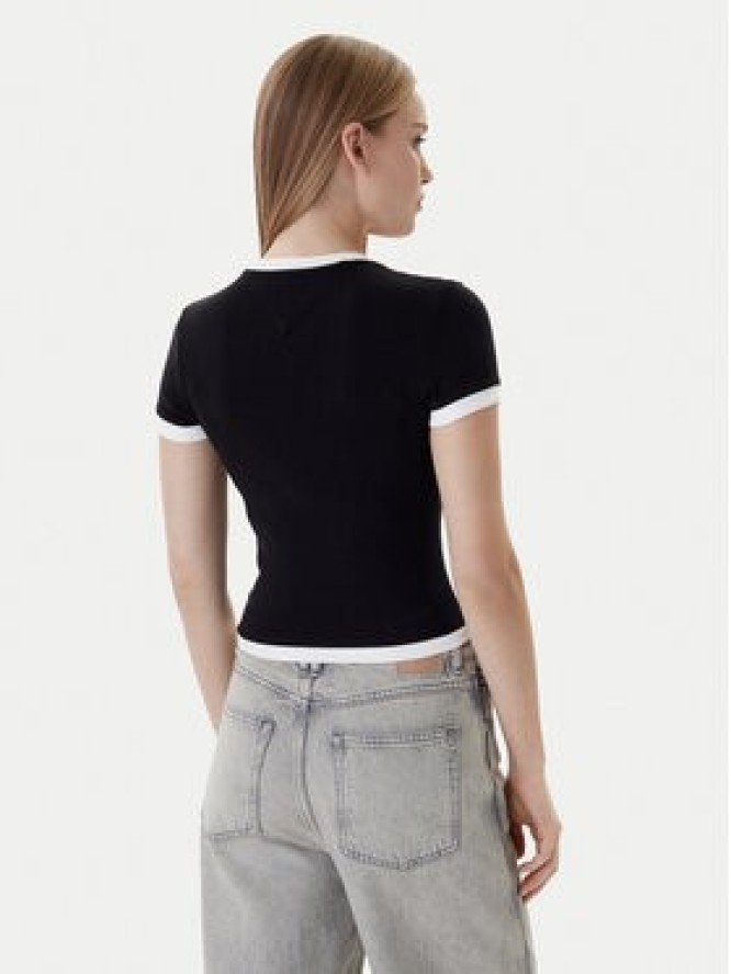 Tommy Jeans T-Shirt Badge DW0DW22575 Czarny Slim Fit