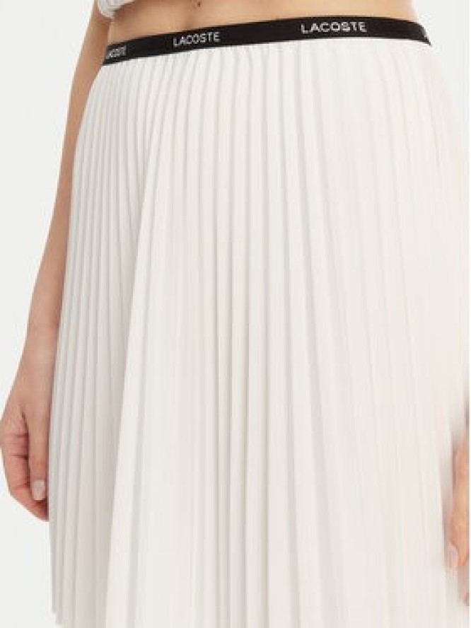 Lacoste Spódnica plisowana JF1403 Écru Regular Fit