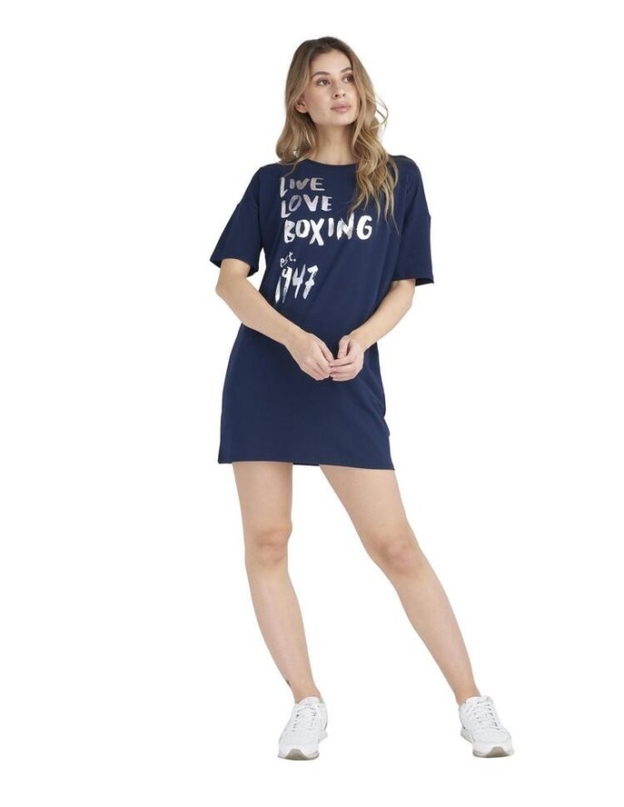 Błyszcząca damska koszulka maxi z krótkim rękawem