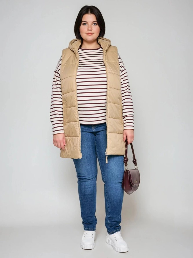 Kamizelka damska pikowana beżowa Pavla 801