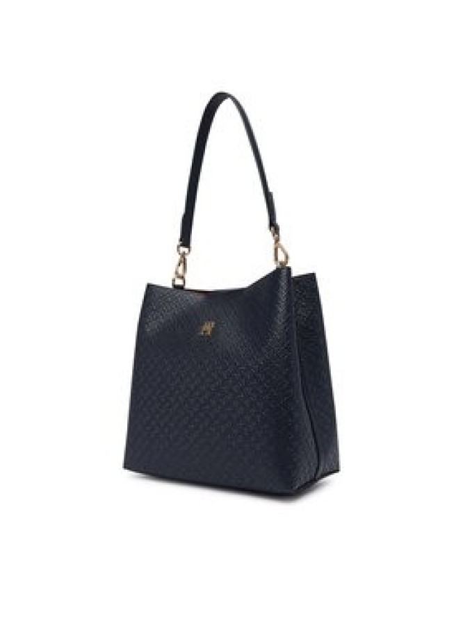 Tommy Hilfiger Torebka Th Icon Shoulder Bag Mono AW0AW19000 Granatowy
