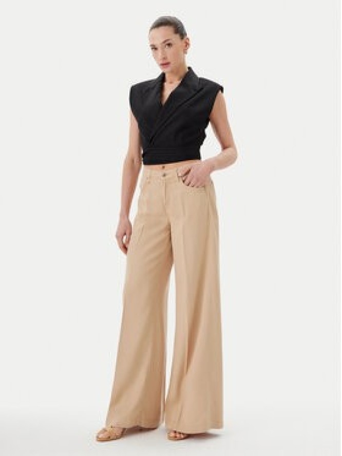 ViCOLO Jeansy DD5043 Beżowy Wide Leg