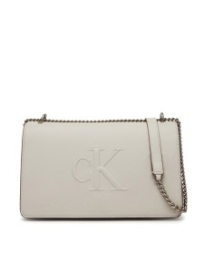 Calvin Klein Jeans Torebka Sculpted Ew Flap25 Shoulder Bag LV04K3035G Biały