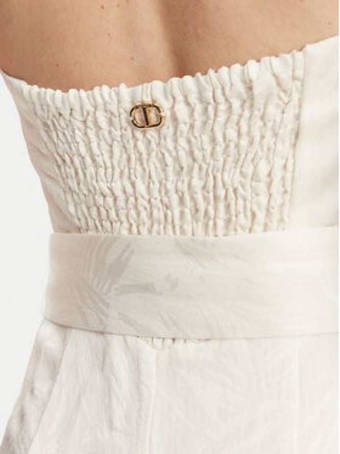 TWINSET Kombinezon 251TT2170 Écru Wide Leg