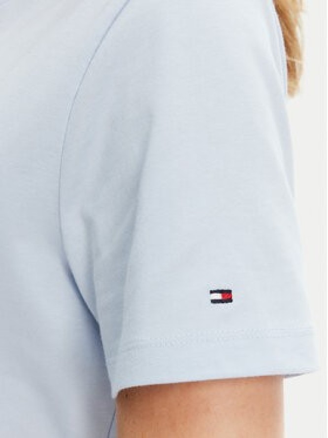 Tommy Hilfiger T-Shirt Script WW0WW45746 Błękitny Regular Fit