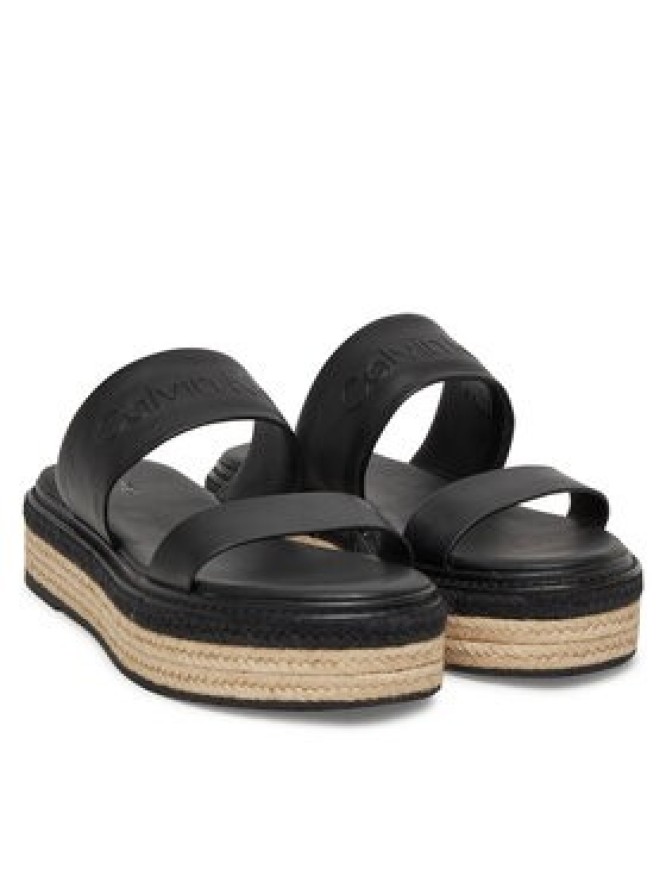 Calvin Klein Espadryle Flatform Wedge Slide - He HW0HW02374 Czarny