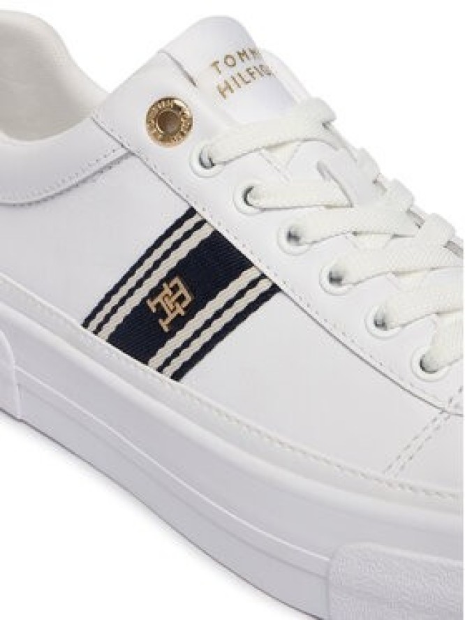 Tommy Hilfiger Sneakersy Th Foxing Platform Webbing FW0FW09353 Biały