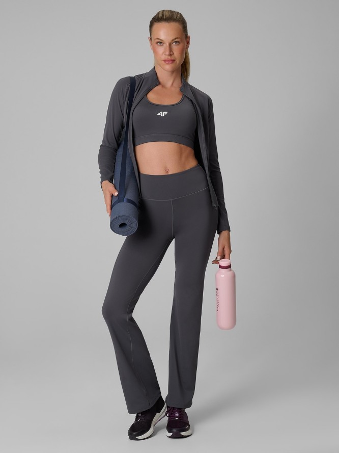 4F Bluza treningowa slim bez kaptura damska - szara L