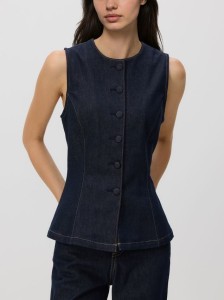 Jeansowa kamizelka - granatowy
