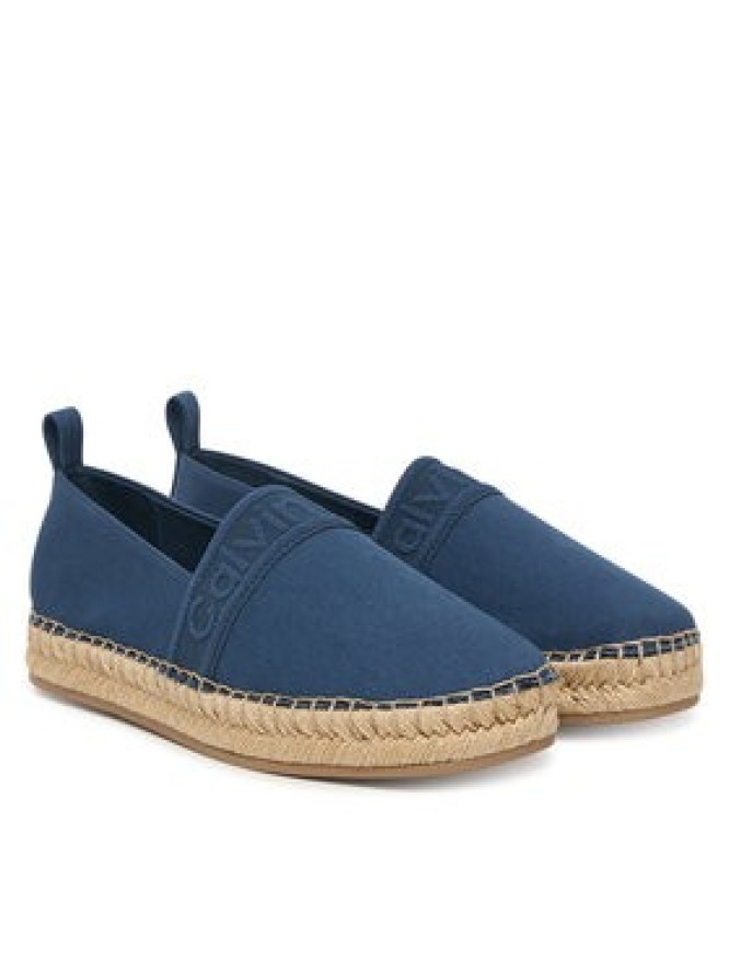 Calvin Klein Espadryle Oblique Espadrille Webbing HW0HW02934 Niebieski