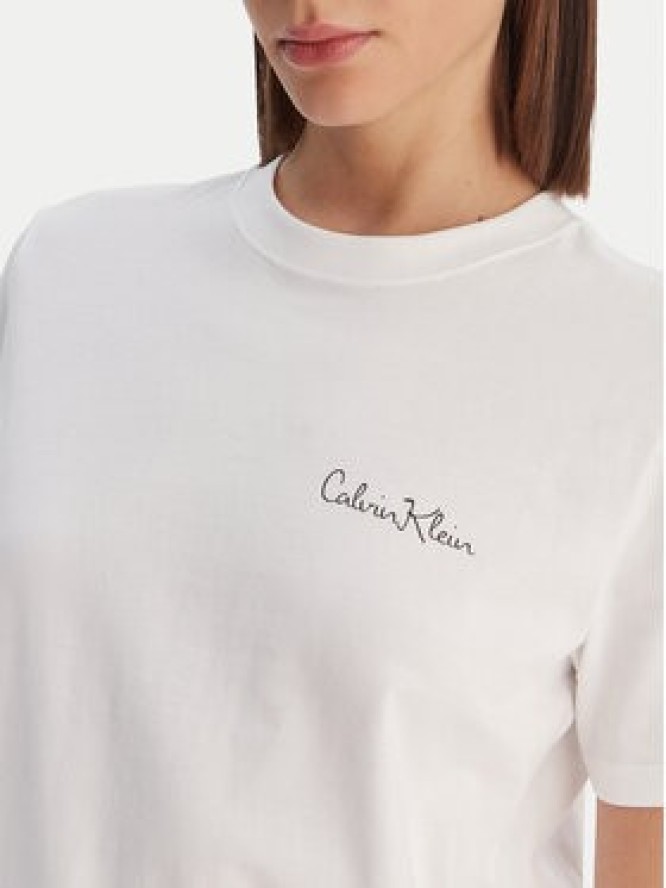 Calvin Klein T-Shirt Calvin Klein-Lv047E809G Yaa LV047E809G Biały Classic Fit