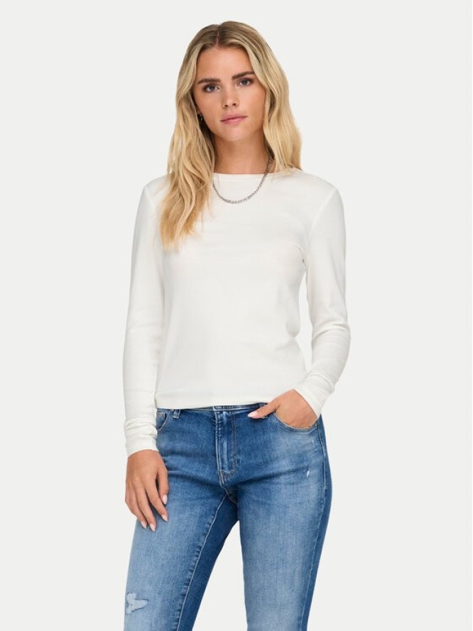 ONLY Bluzka Riley 15323159 Biały Slim Fit
