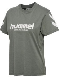 hummel damska koszulka krótki rękaw z organicznej bawełny – CASTOR GRAY
