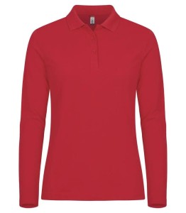 clique Manhattan L/S Women - Damskie polo z długim rękawem, Czerwone – Red